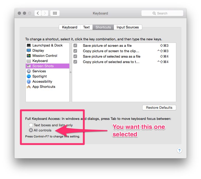 Accessibility Settings OS X