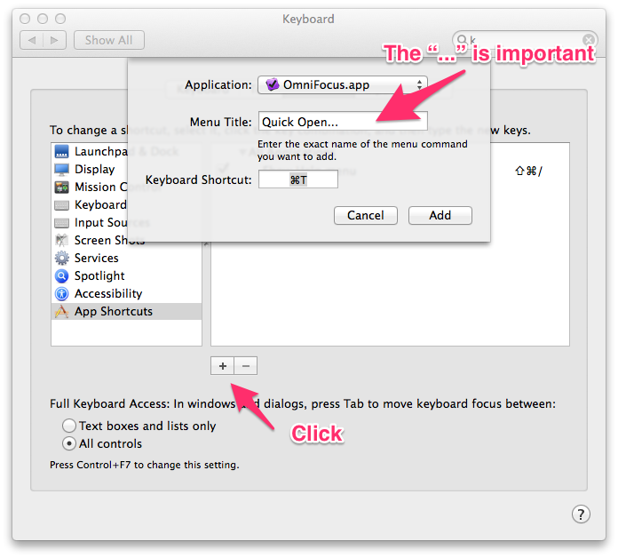 Add OmniFocus Shortcut